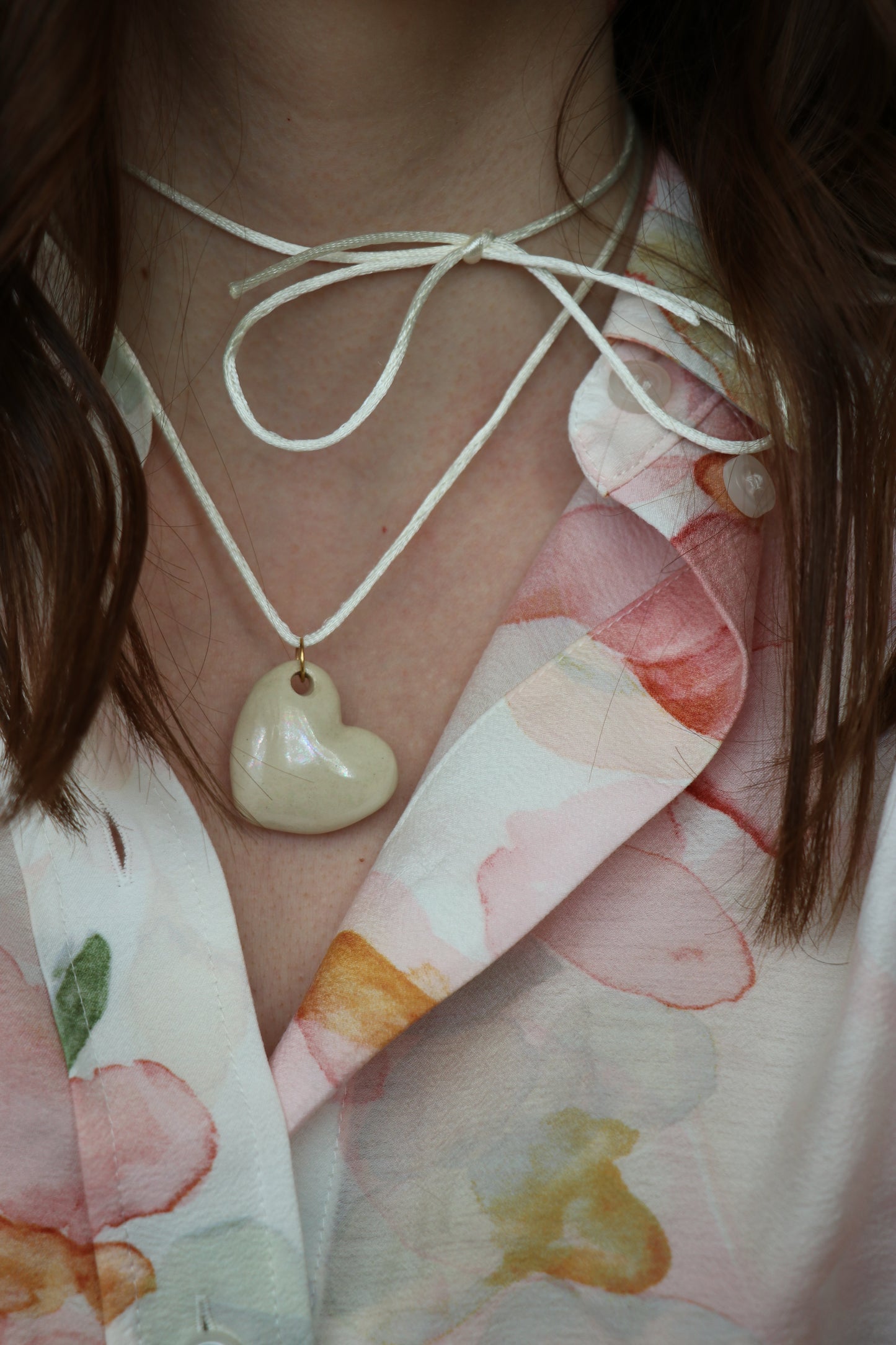 Ceramic heart pendant