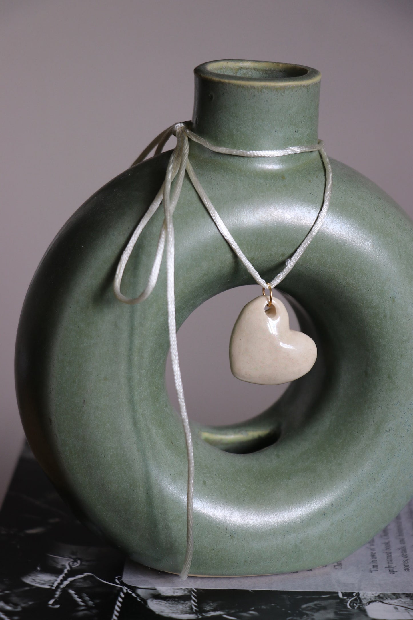 Ceramic heart pendant